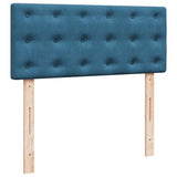 Pouf Letto con Materasso Blu Scuro 120x190 cm Velluto