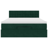 Struttura Letto Pouf con Materasso 140x190 cm in Velluto