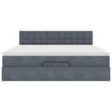 Struttura Letto Pouf con Materasso 180x200 cm in Velluto