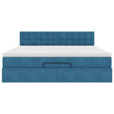 Struttura Letto Pouf con Materasso 180x200 cm in Velluto