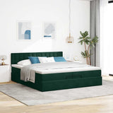 Struttura Letto Pouf con Materasso 200x200 cm in Velluto