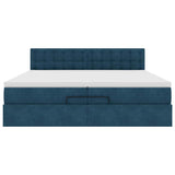 Struttura Letto Pouf con Materasso 200x200 cm in Velluto