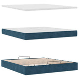 Struttura Letto Pouf con Materasso 200x200 cm in Velluto