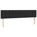 Struttura Letto Pouf con Materassi Nero 160x200 cm Similpelle