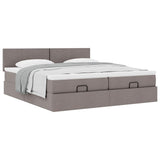 Struttura Letto Pouf con Materassi Tortora 160x200cm in Tessuto