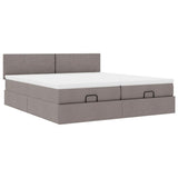 Struttura Letto Pouf con Materassi Tortora 160x200cm in Tessuto