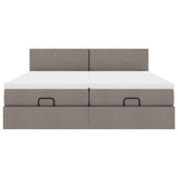 Struttura Letto Pouf con Materassi Tortora 160x200cm in Tessuto