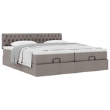 Struttura Letto Pouf con Materassi Tortora 160x200cm in Tessuto