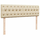 Struttura Letto Pouf con Materassi Crema 160x200 cm in Tessuto