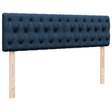 Struttura Letto Pouf con Materassi Blu 160x200 cm in Tessuto