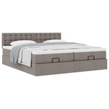Struttura Letto Pouf con Materassi Tortora 160x200cm in Tessuto
