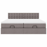 Struttura Letto Pouf con Materassi Tortora 160x200cm in Tessuto