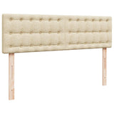 Struttura Letto Pouf con Materassi Crema 160x200 cm in Tessuto