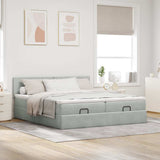 Struttura Letto Pouf con Materassi 160x200 cm in Velluto