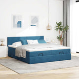 Struttura Letto Pouf con Materassi 200x200 cm Velluto