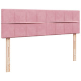 Struttura Letto Pouf con Materassi Rosa 160x200 cm Velluto