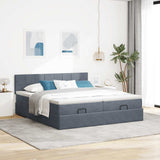 Struttura Letto Pouf con Materassi 180x200 cm Velluto