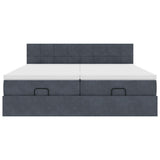 Struttura Letto Pouf con Materassi 180x200 cm Velluto
