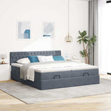 Struttura Letto Pouf con Materassi 200x200 cm Velluto