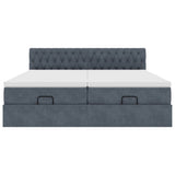 Struttura Letto Pouf con Materassi 200x200 cm Velluto