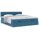 Struttura Letto Pouf con Materassi 200x200 cm Velluto