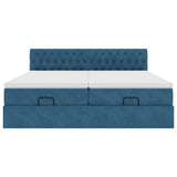Struttura Letto Pouf con Materassi 200x200 cm Velluto