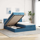 Struttura Letto Pouf con Materassi 200x200 cm Velluto