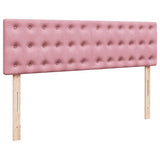 Struttura Letto Pouf con Materassi Rosa 160x200 cm Velluto