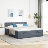 Struttura Letto Pouf con Materassi 180x200 cm Velluto