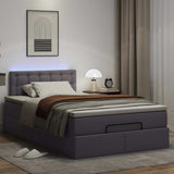 Pouf Letto con Materassi e LED Grigio 120x190 cm Similpelle
