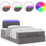 Pouf Letto con Materassi e LED Grigio 120x190 cm Similpelle