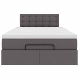 Pouf Letto con Materassi e LED Grigio 120x190 cm Similpelle