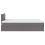 Pouf Letto con Materassi e LED Grigio 120x190 cm Similpelle