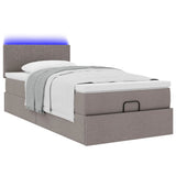 Struttura Letto Pouf con Materasso Tortora 80x200 cm in Tessuto