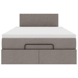 Struttura Letto Pouf con Materasso Tortora 120x200cm in Tessuto