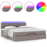 Struttura Letto Pouf con Materasso Tortora 160x200cm in Tessuto