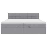 Struttura Letto Pouf con Materassi 200x200 cm in Tessuto