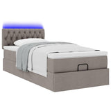 Pouf Letto con Materasso Tortora 100x200 cm in Tessuto