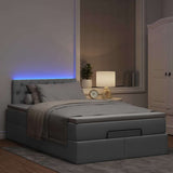 Pouf Letto con Materasso Grigio Chiaro 120x190 cm in Tessuto