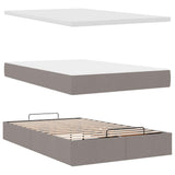 Pouf Letto con Materasso e LED Tortora 120x190cm in Tessuto