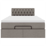Struttura Letto Pouf con Materasso Tortora 120x200cm in Tessuto