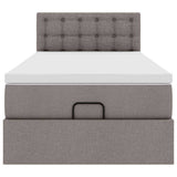 Struttura Letto Pouf con Materasso Tortora 80x200 cm in Tessuto