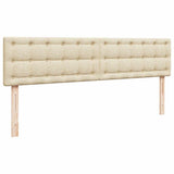 Struttura Letto Pouf con Materasso Crema 160x200 cm in Tessuto