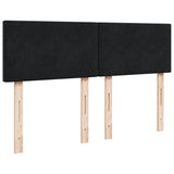Struttura Letto Pouf con Materasso Nero 140x200 cm in Velluto