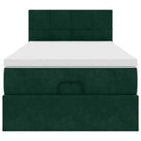 Struttura Letto Pouf con Materasso 100x200 cm Velluto