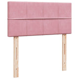 Struttura Letto Pouf con Materasso Rosa 100x200 cm Velluto