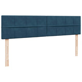 Pouf Letto con Materassi e LED Blu Scuro 200x200cm Velluto