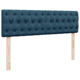 Struttura Letto Pouf con Materasso Blu 140x200cm in Velluto