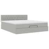 Struttura Letto Pouf con Materasso 180x200 cm in Velluto