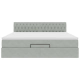 Struttura Letto Pouf con Materasso 180x200 cm in Velluto